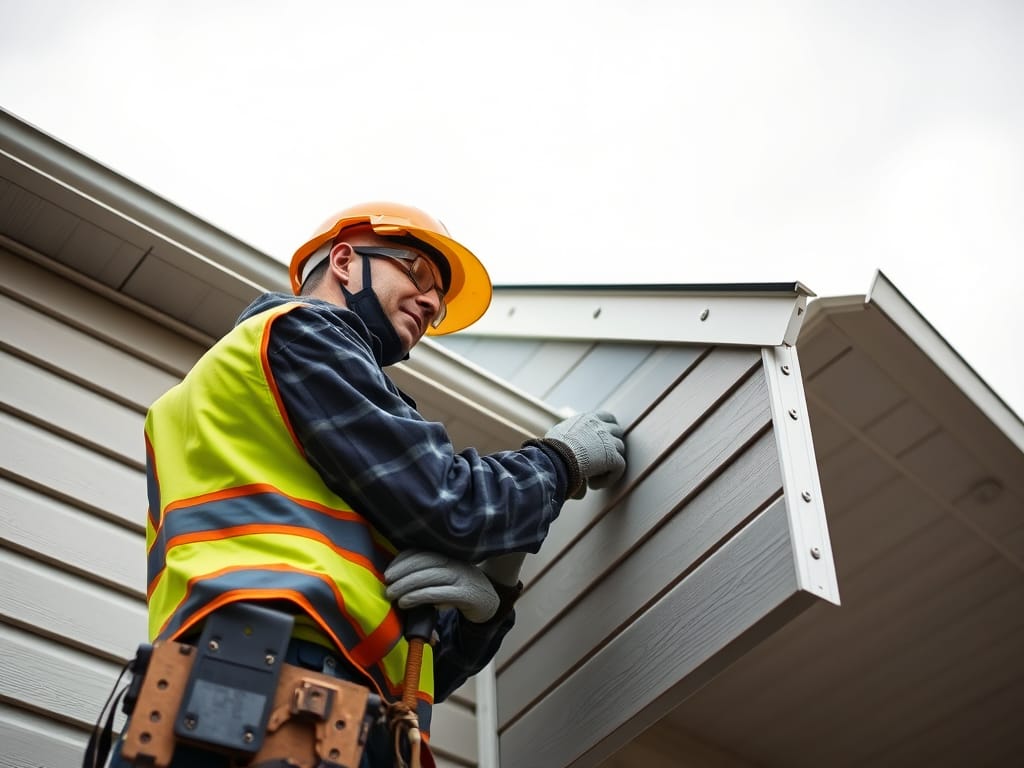 Pine Ridge contractor working on residential siding installation