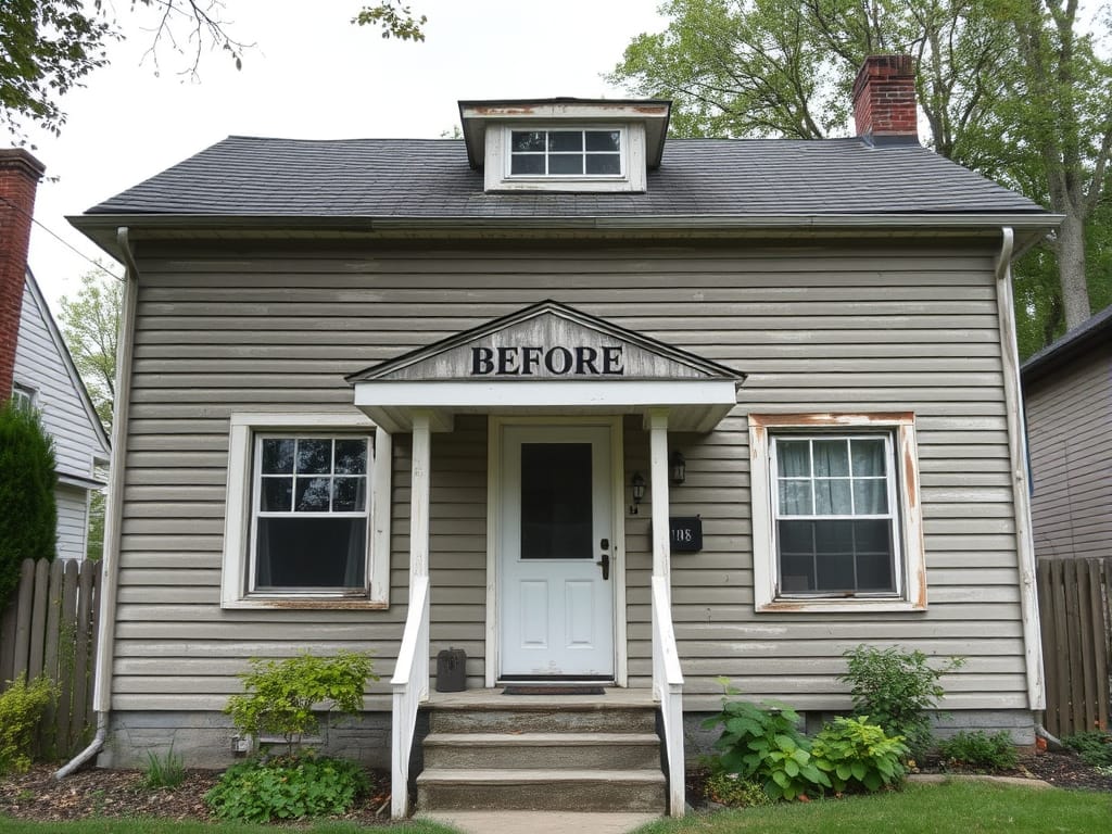 Before: Older Ontario home exterior